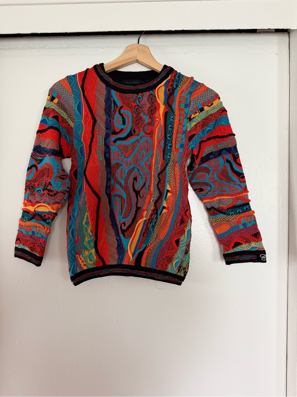 Boys COOGI Bold Multi-Color Kids Knit Sweater Red, Blue, Yellow, Green Size 6,7